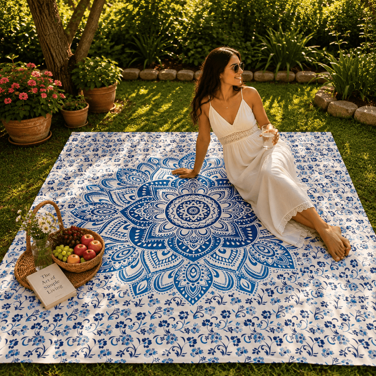 Tela Decorativa Mandala Flor del Ganges - BOUTIQUEDELAINDIA