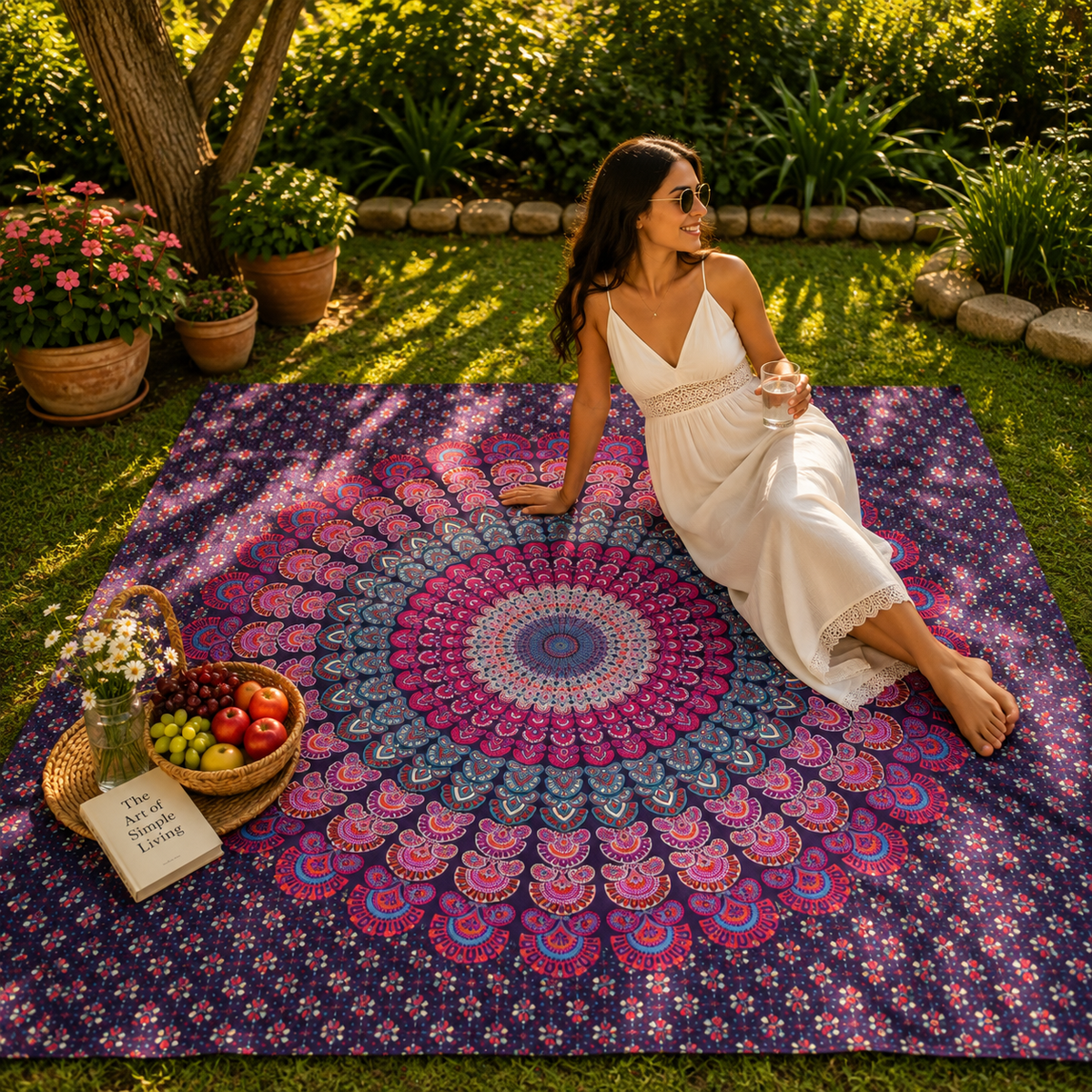 Tela Decorativa Mandala de Algodón - BOUTIQUEDELAINDIA