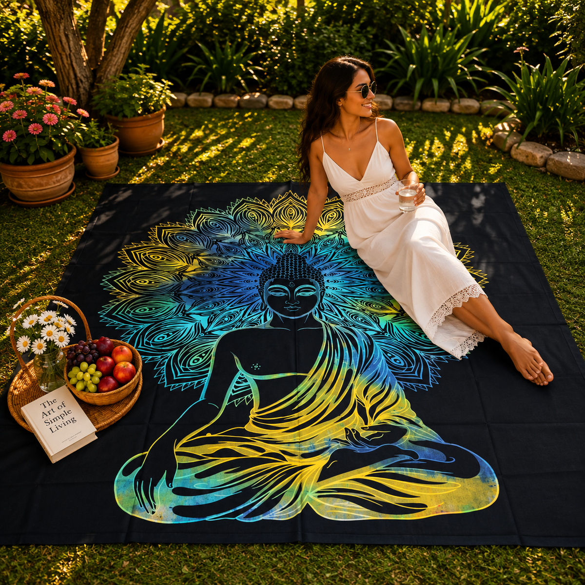 Tela Decorativa Mandala de Algodón - BOUTIQUEDELAINDIA