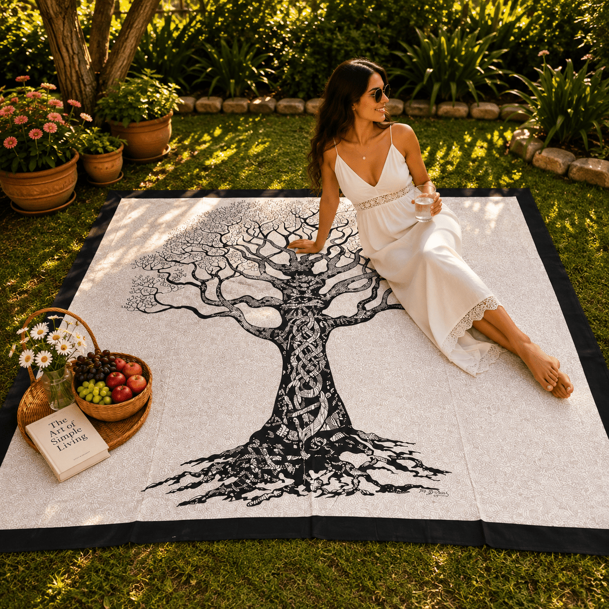 Tela Decorativa Árbol de la Vida Raíces de India - BOUTIQUEDELAINDIA