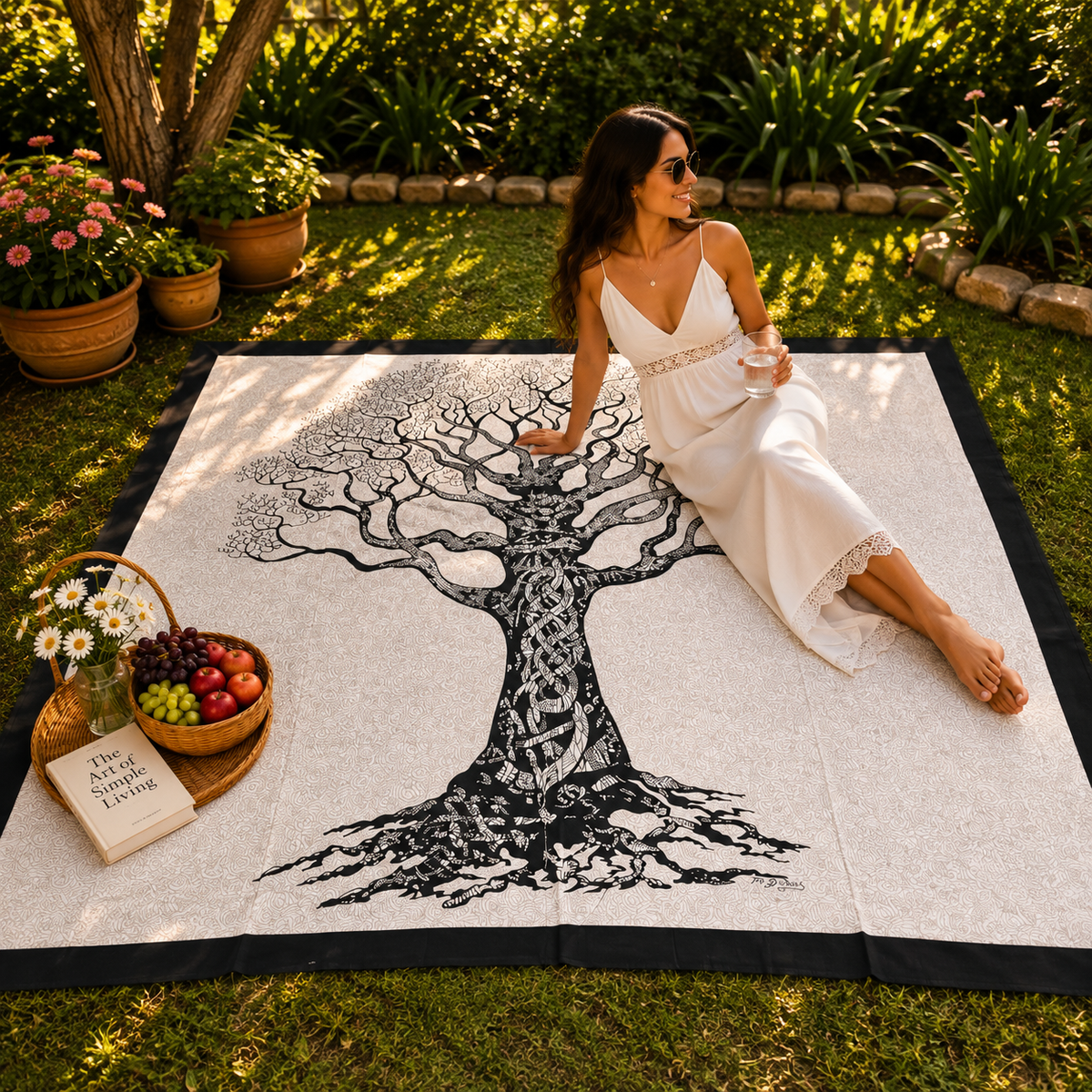 Tela Decorativa Mandala de Algodón - BOUTIQUEDELAINDIA