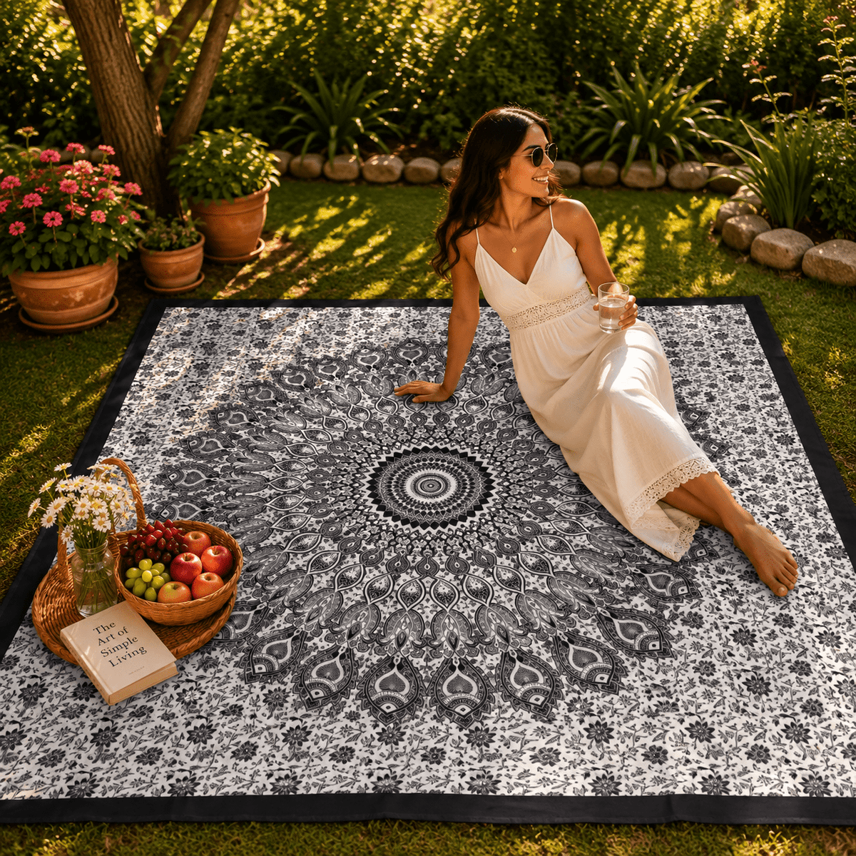 Tela Decorativa Mandala Eclipse de Agra - BOUTIQUEDELAINDIA