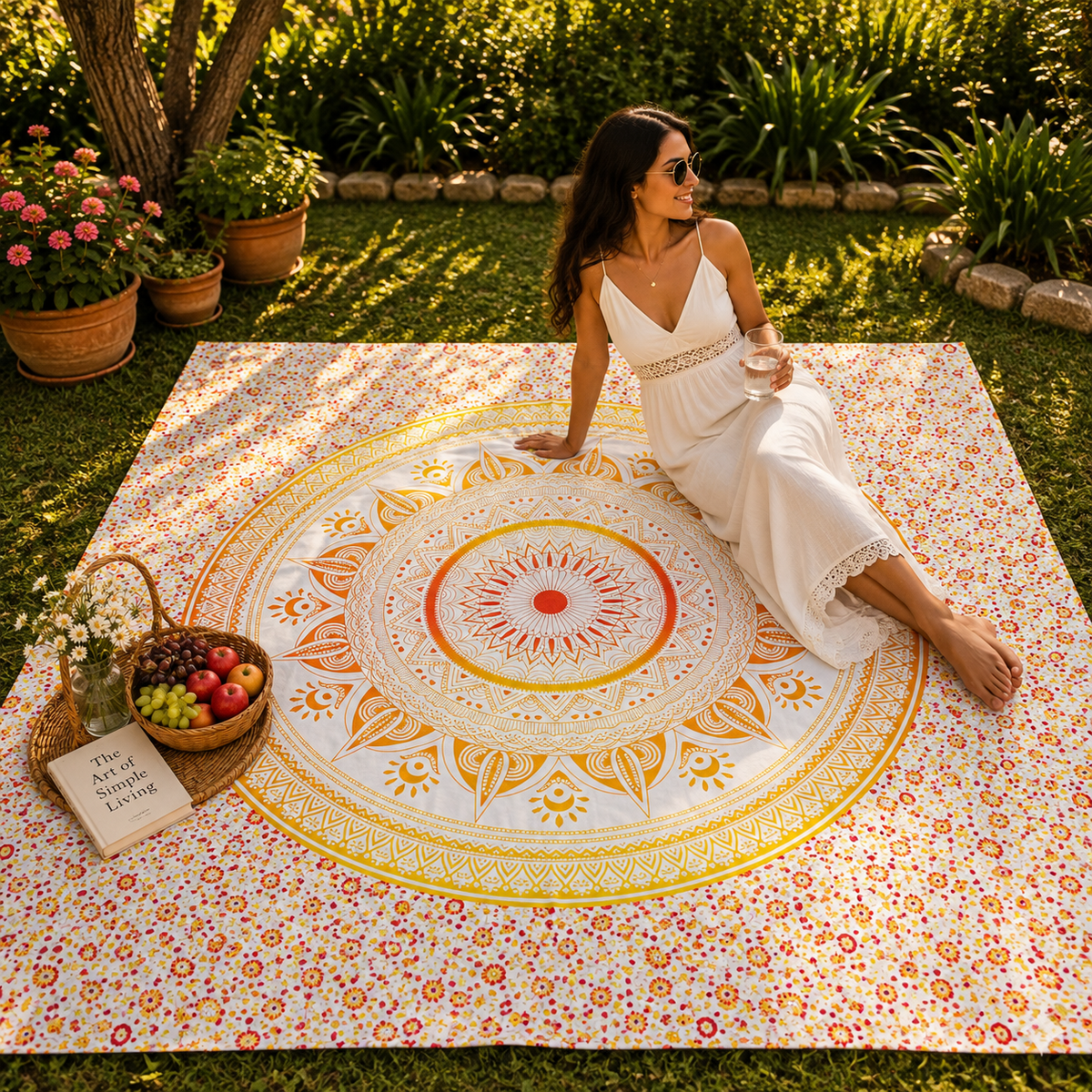 Tela Decorativa Mandala de Algodón - BOUTIQUEDELAINDIA
