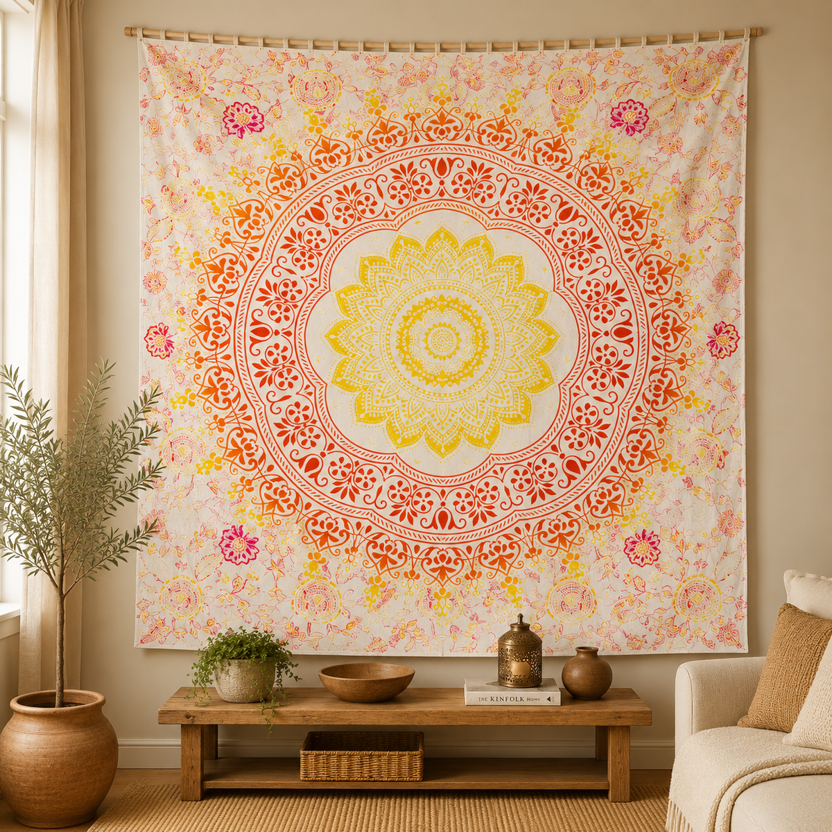 Tela Decorativa Mandala de Algodón - BOUTIQUEDELAINDIA