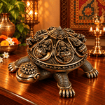 Figura Decorativa Tortuga de Bronce Kurma Ashtadev con Ocho Dioses Hindúes – Protección y Prosperidad - BOUTIQUEDELAINDIA
