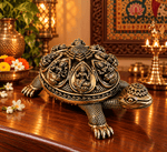 Figura Decorativa Tortuga de Bronce Kurma Ashtadev con Ocho Dioses Hindúes – Protección y Prosperidad - BOUTIQUEDELAINDIA
