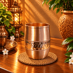 Vaso de Cobre Rosa Amara con Relieve Martillado - BOUTIQUEDELAINDIA