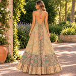 Vestido Mara Jardín de Jade con Estampado Oriental - BOUTIQUEDELAINDIA