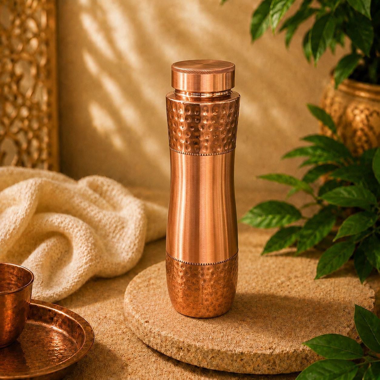 Botella de Cobre de la India Rani - BOUTIQUEDELAINDIA