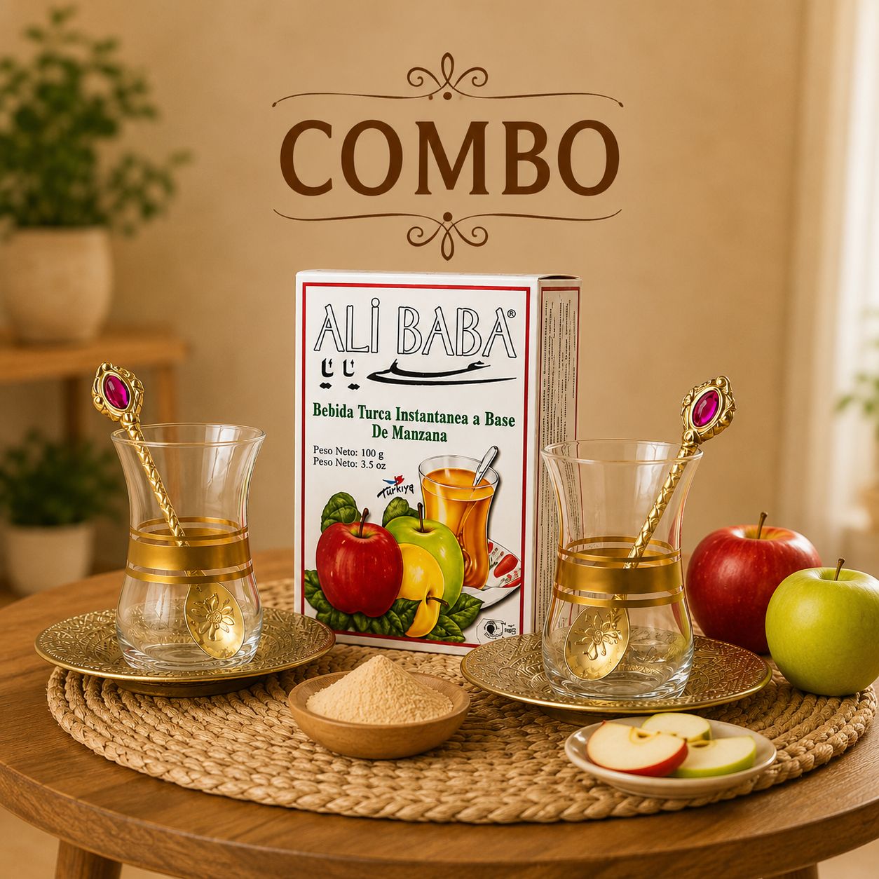 Té Turco Set Tazas Ali Baba 100gr - BOUTIQUEDELAINDIA