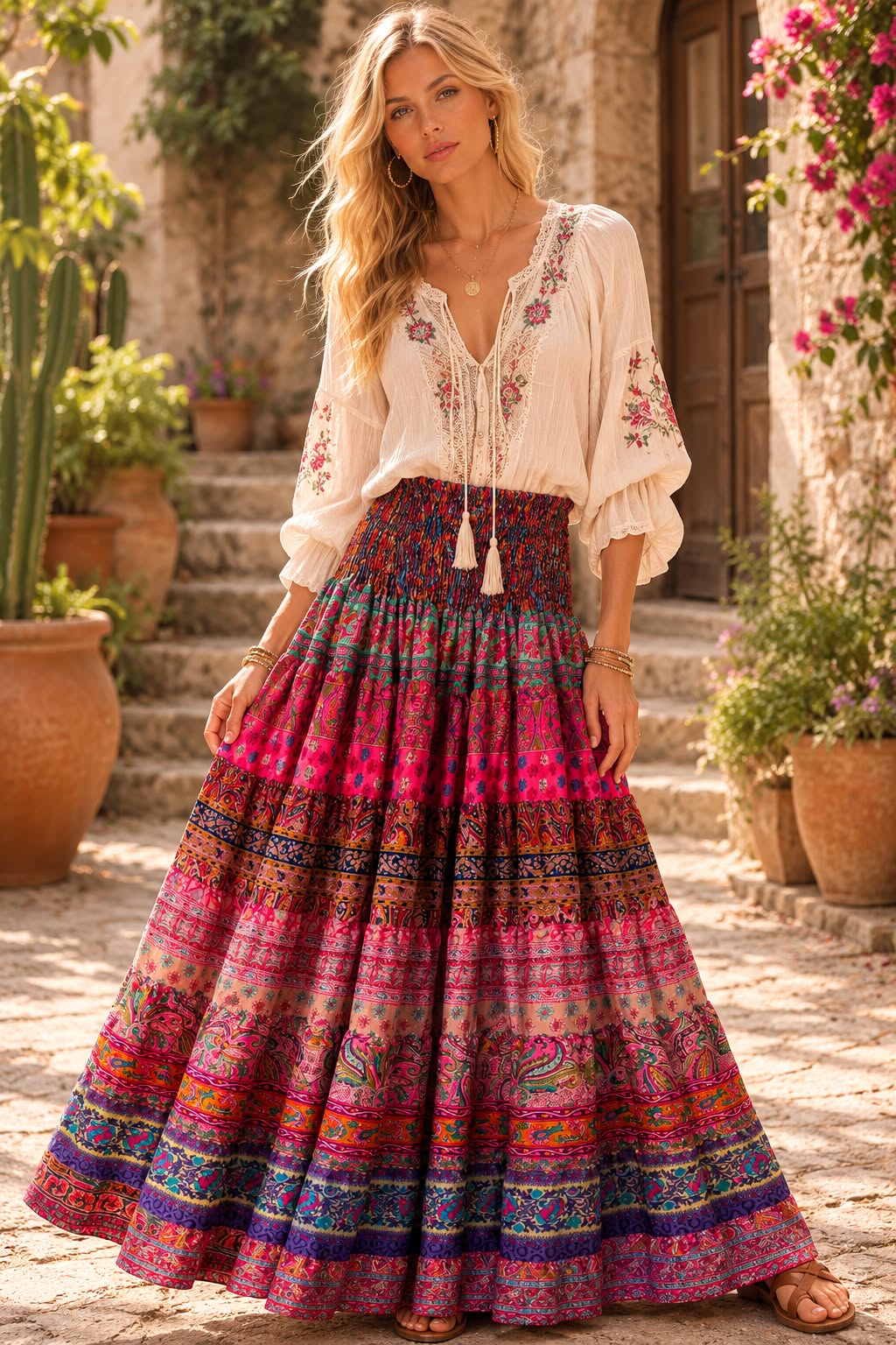 Falda Patchwork Fuchsia