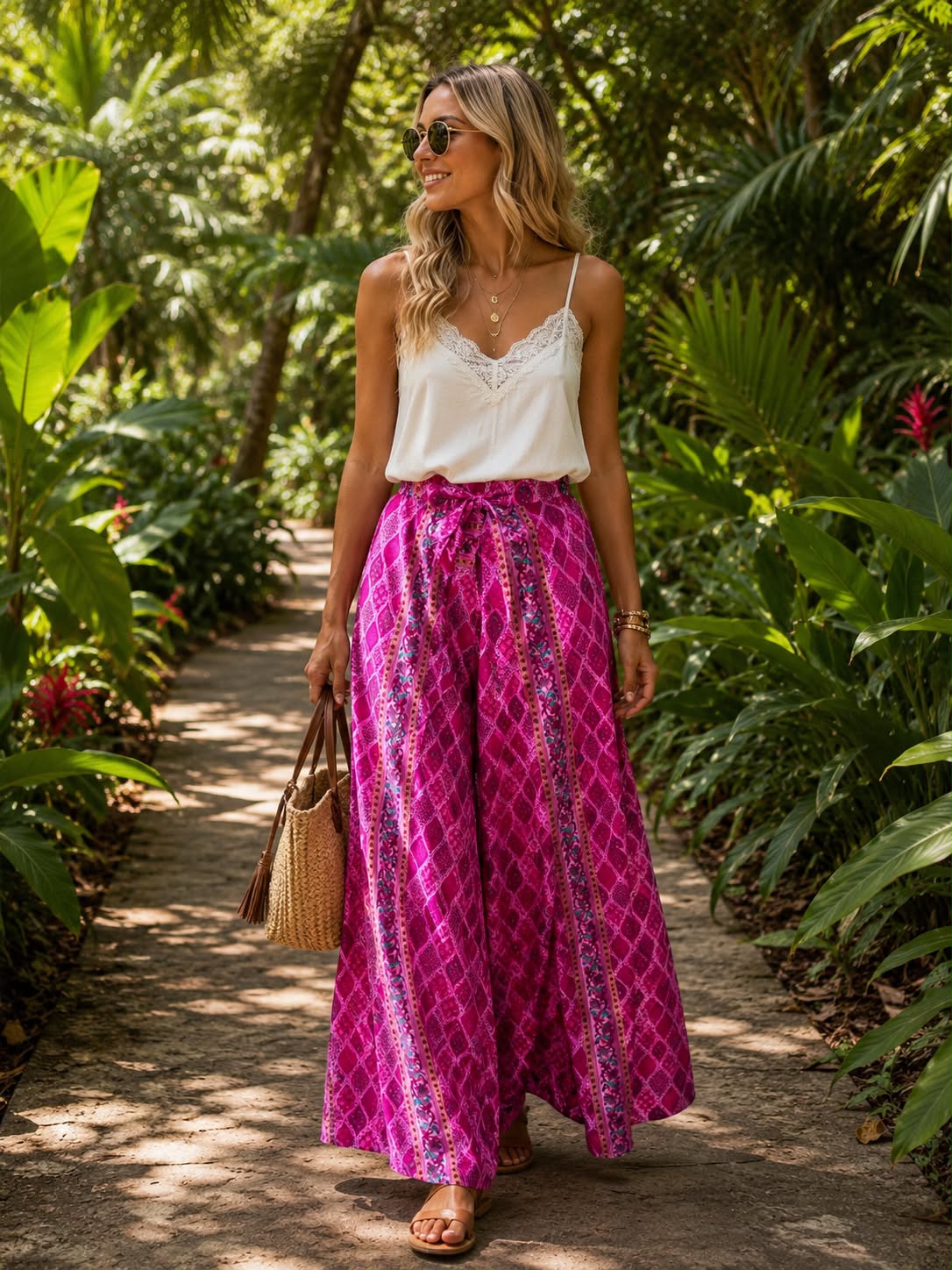 Pantalón Mariposa Fucsia Jaipur