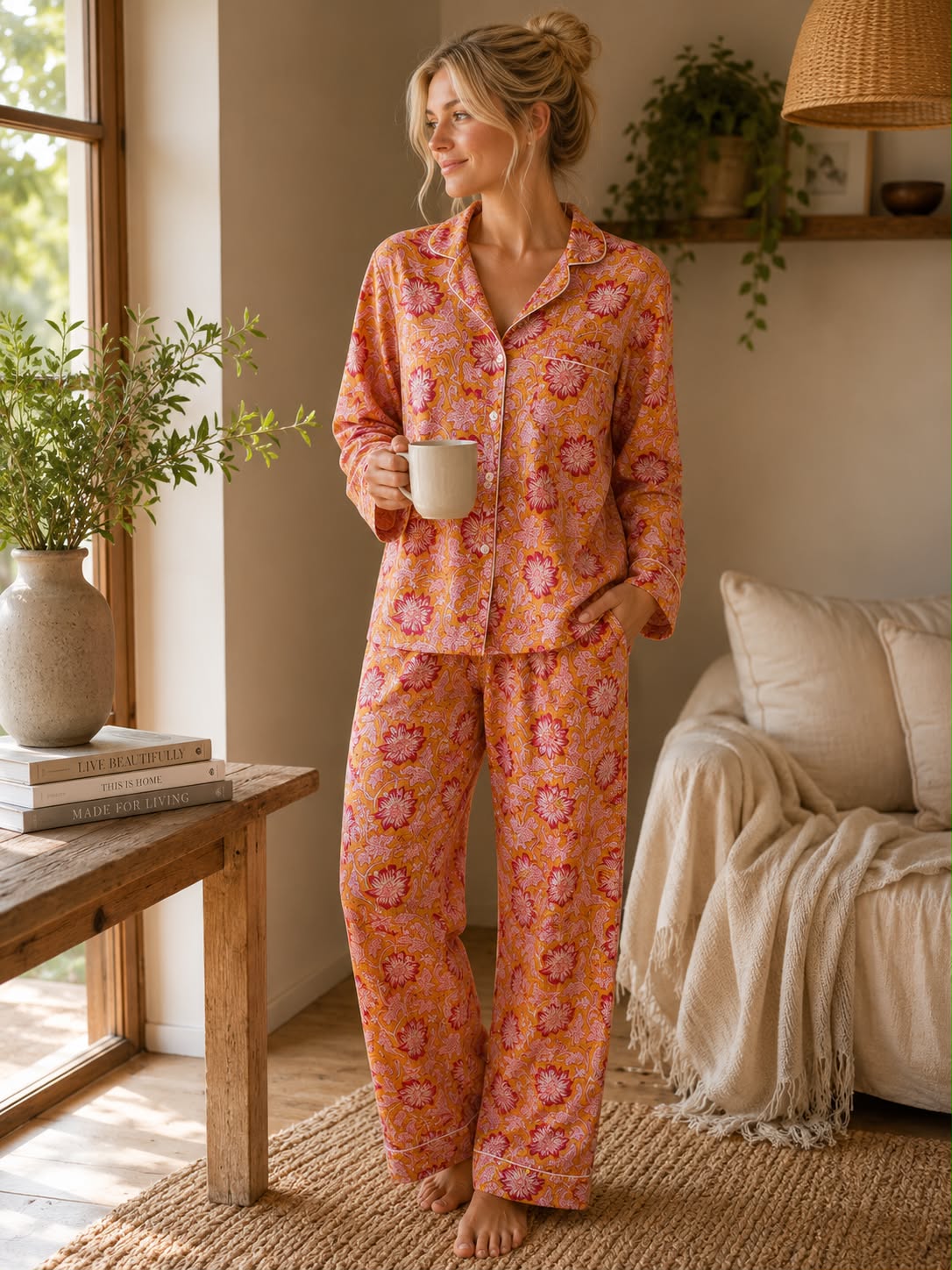 Pijama Block Print Luz de Otoño