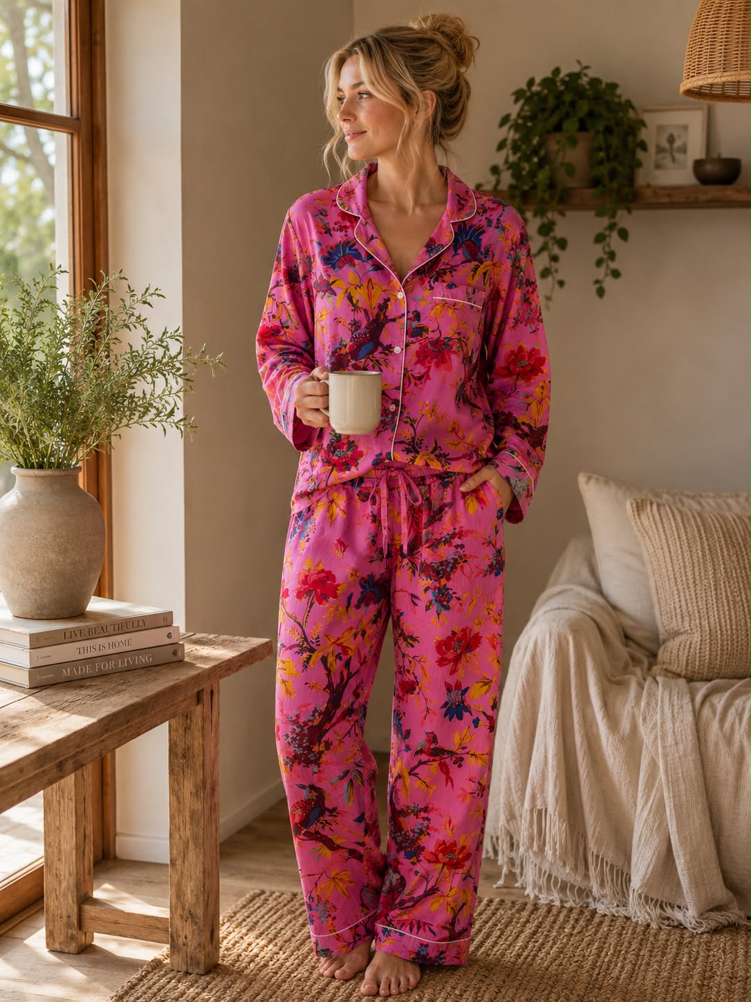 Pijama Block Print Jardín Real