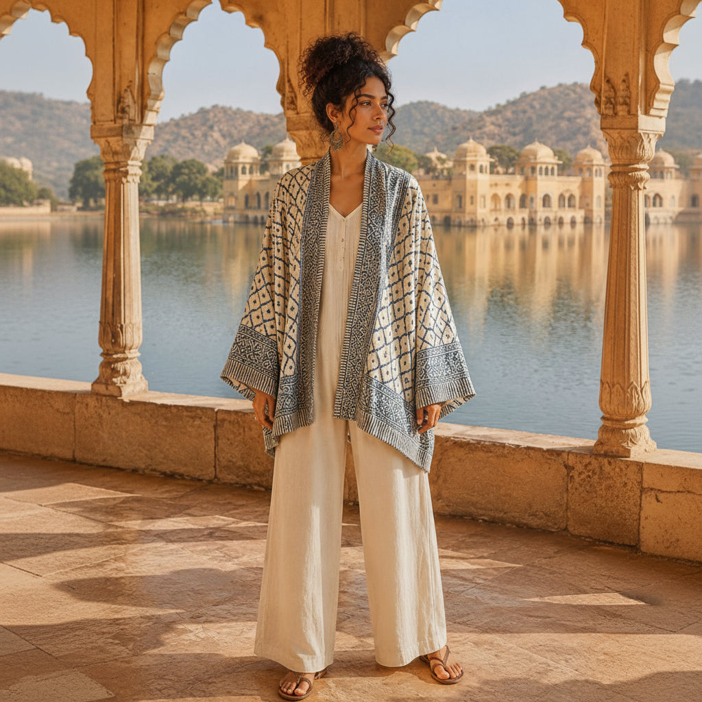 Chaqueta Kimono Anvika - BOUTIQUEDELAINDIA