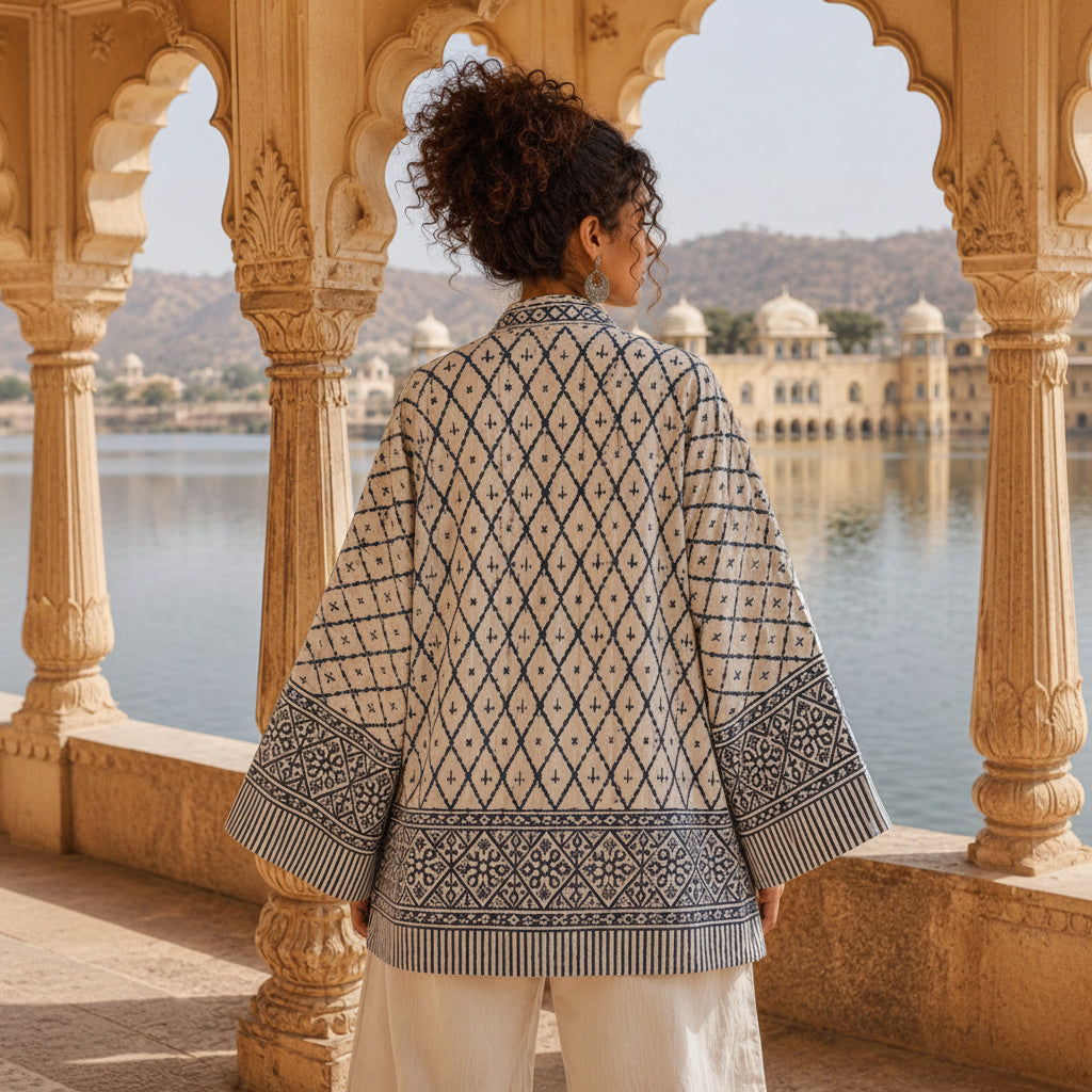 Chaqueta Kimono Anvika - BOUTIQUEDELAINDIA