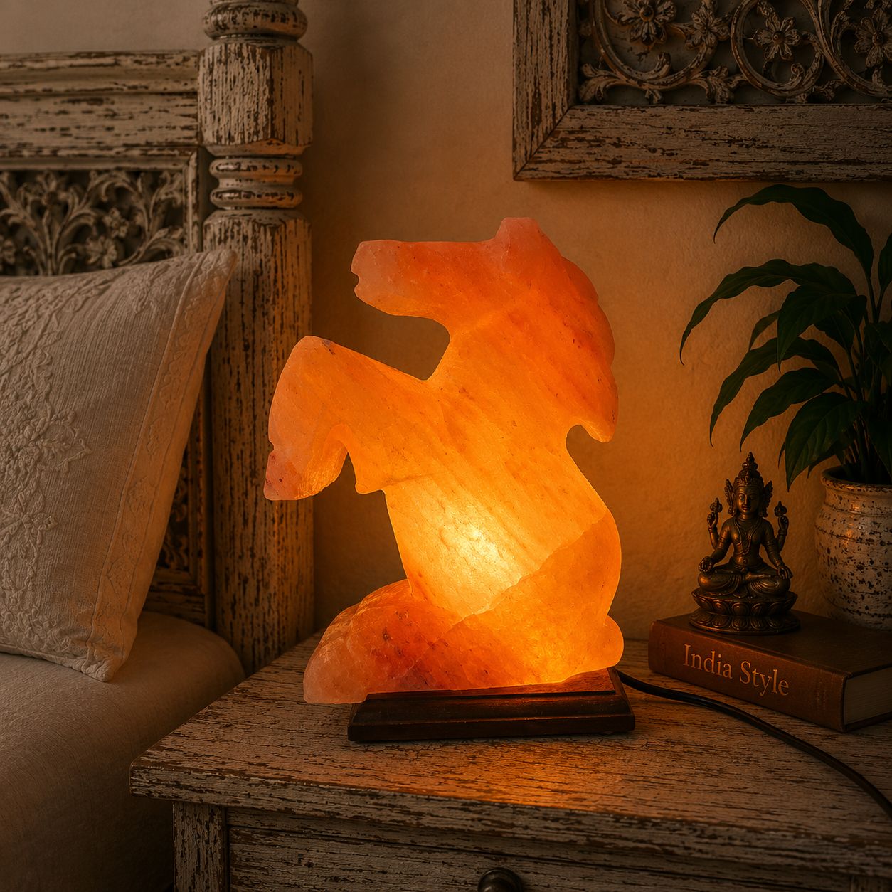 Lámpara de Sal Himalaya Caballo - BOUTIQUEDELAINDIA