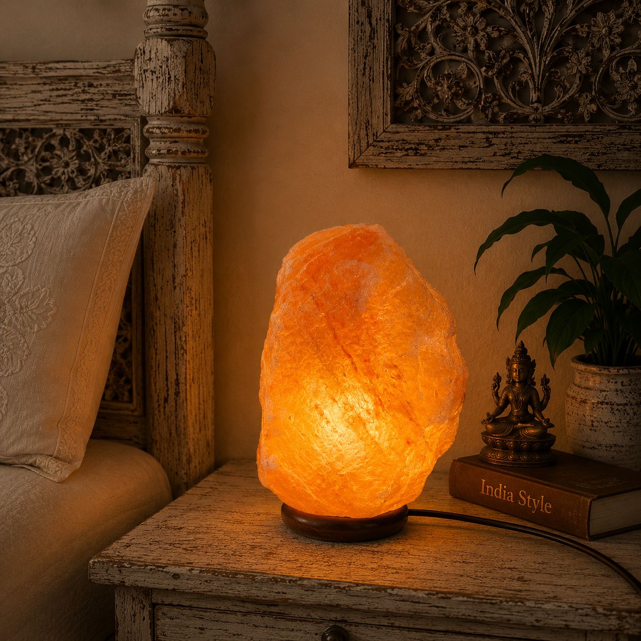 Lámpara de Sal Himalaya Siddhi - BOUTIQUEDELAINDIA