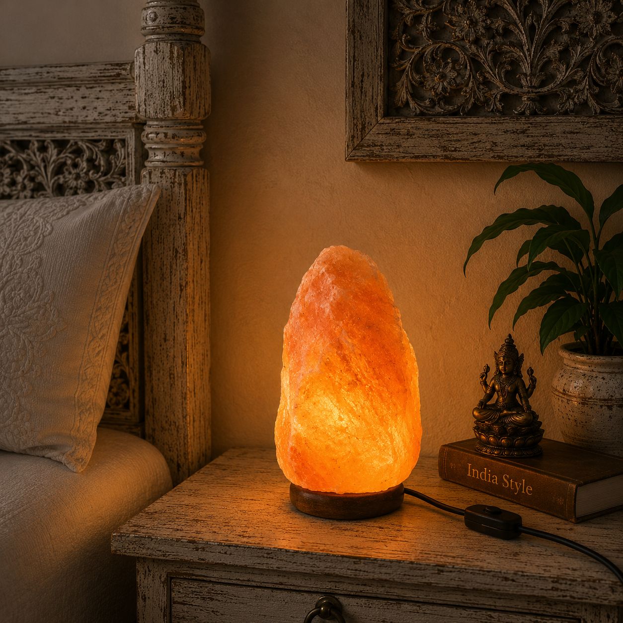 Lámpara de Sal Himalaya Aruna - BOUTIQUEDELAINDIA