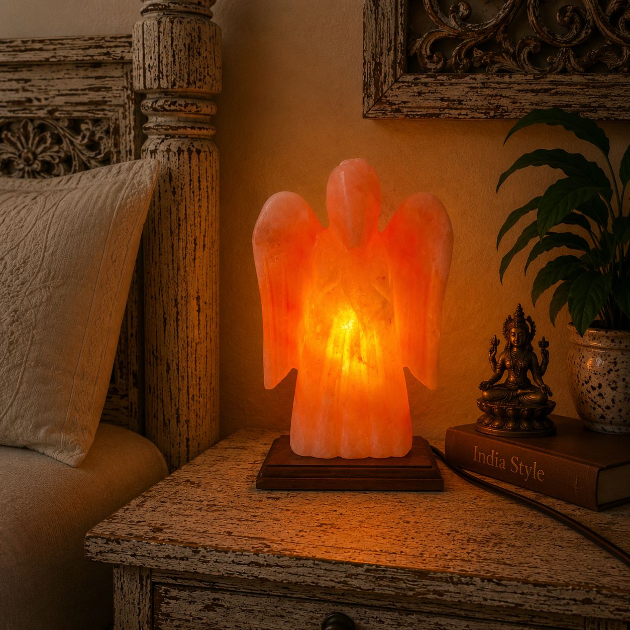 Lámpara de Sal Himalaya Ángel - BOUTIQUEDELAINDIA