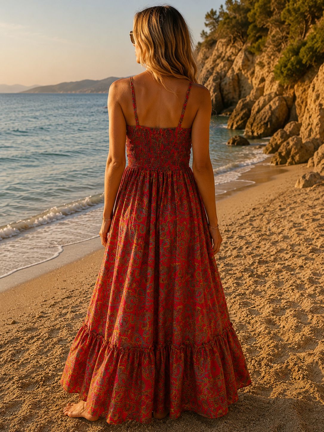 Vestido Dr-26 Rojo Rubí - BOUTIQUEDELAINDIA