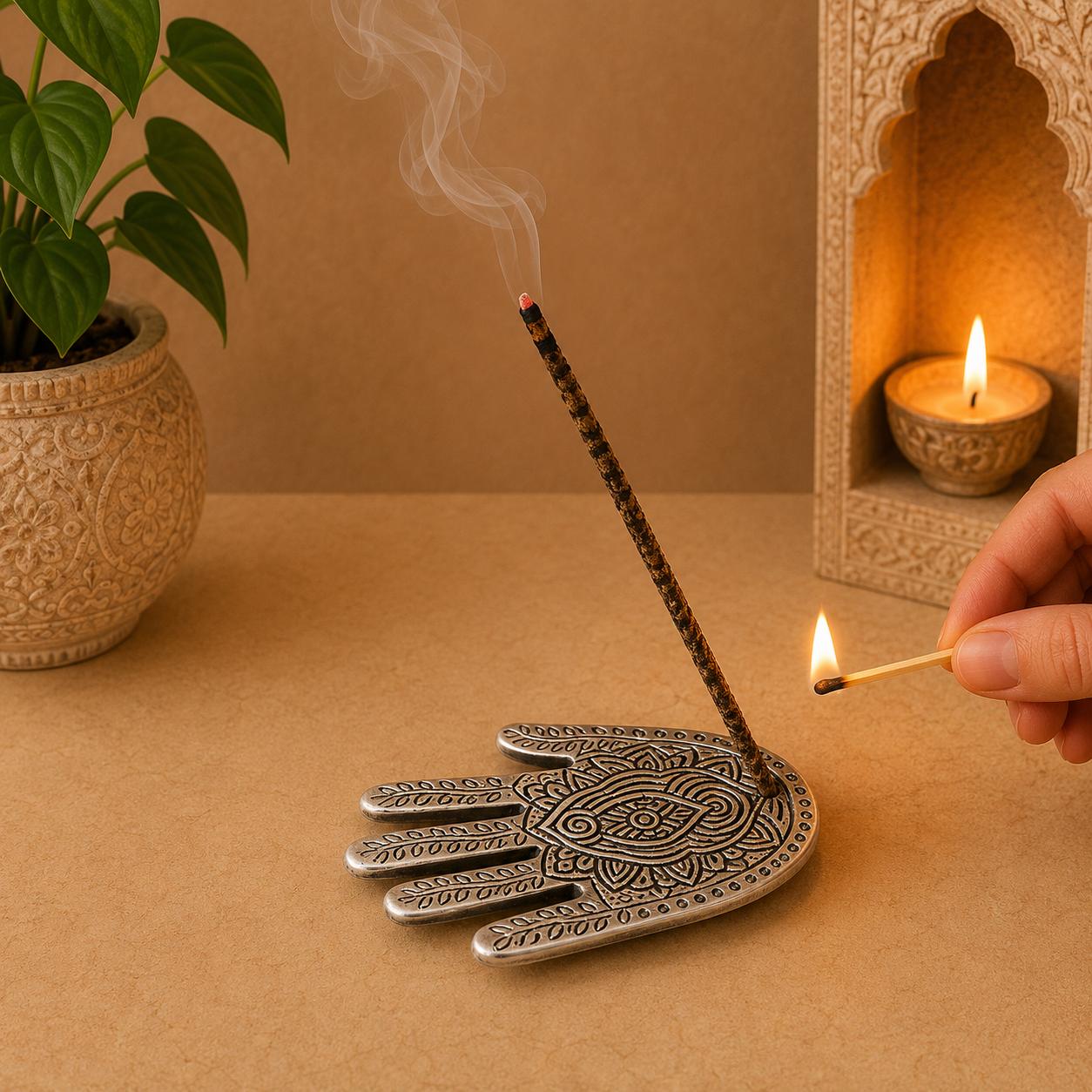 Porta incienso Mano de Hamsa - BOUTIQUEDELAINDIA