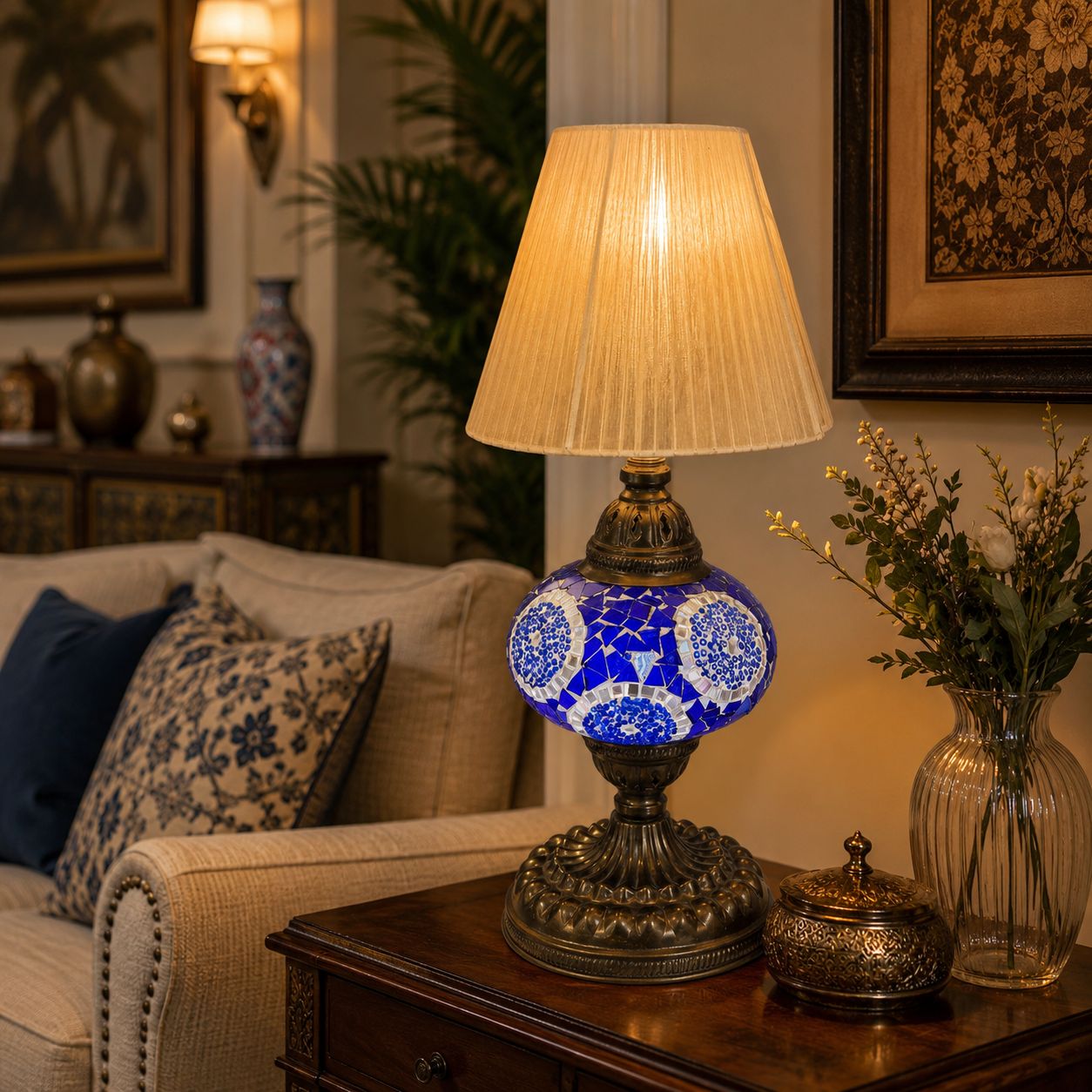Lámpara Turca De Mesa Leher - BOUTIQUEDELAINDIA