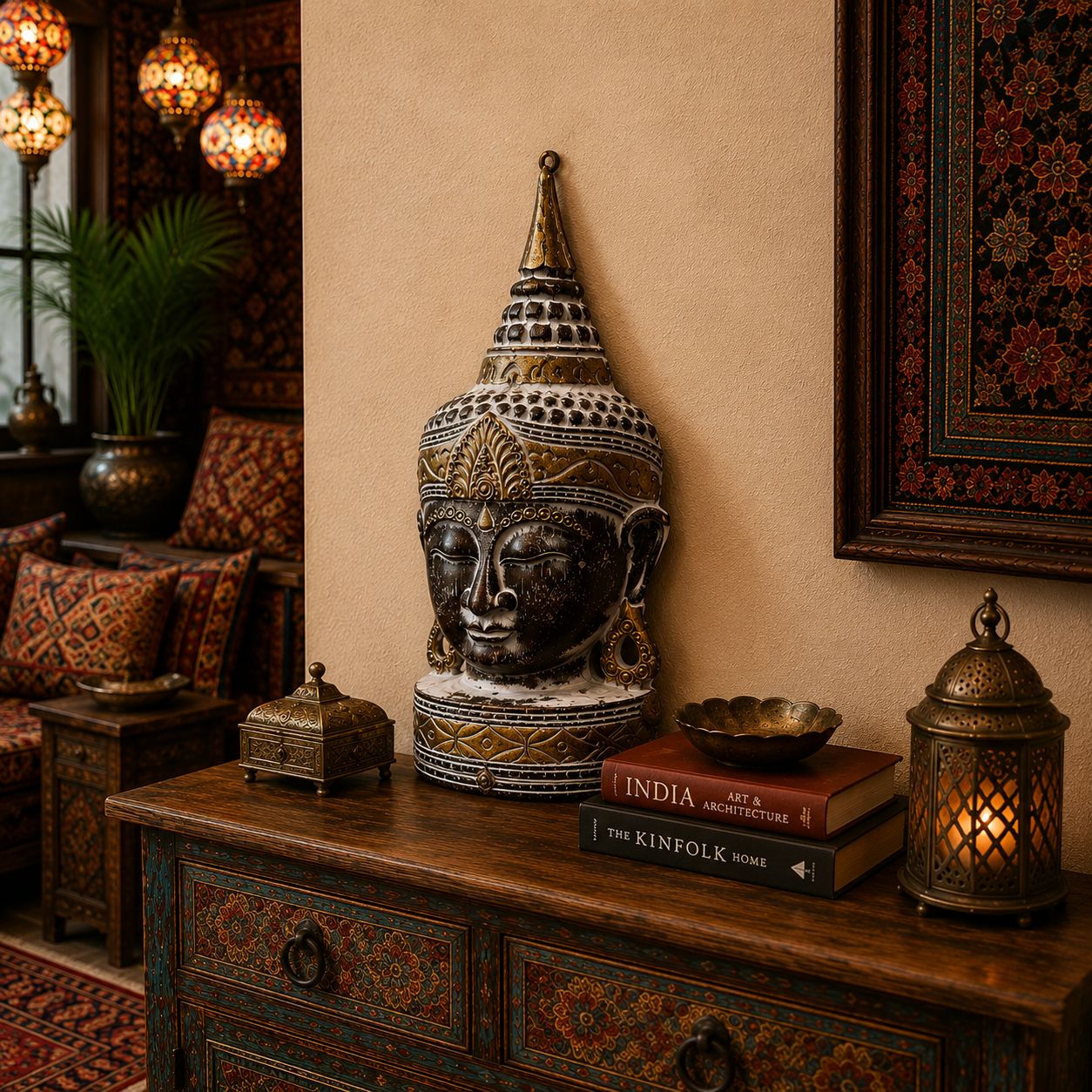 Cabeza Decorativa Buda Ananda - BOUTIQUEDELAINDIA