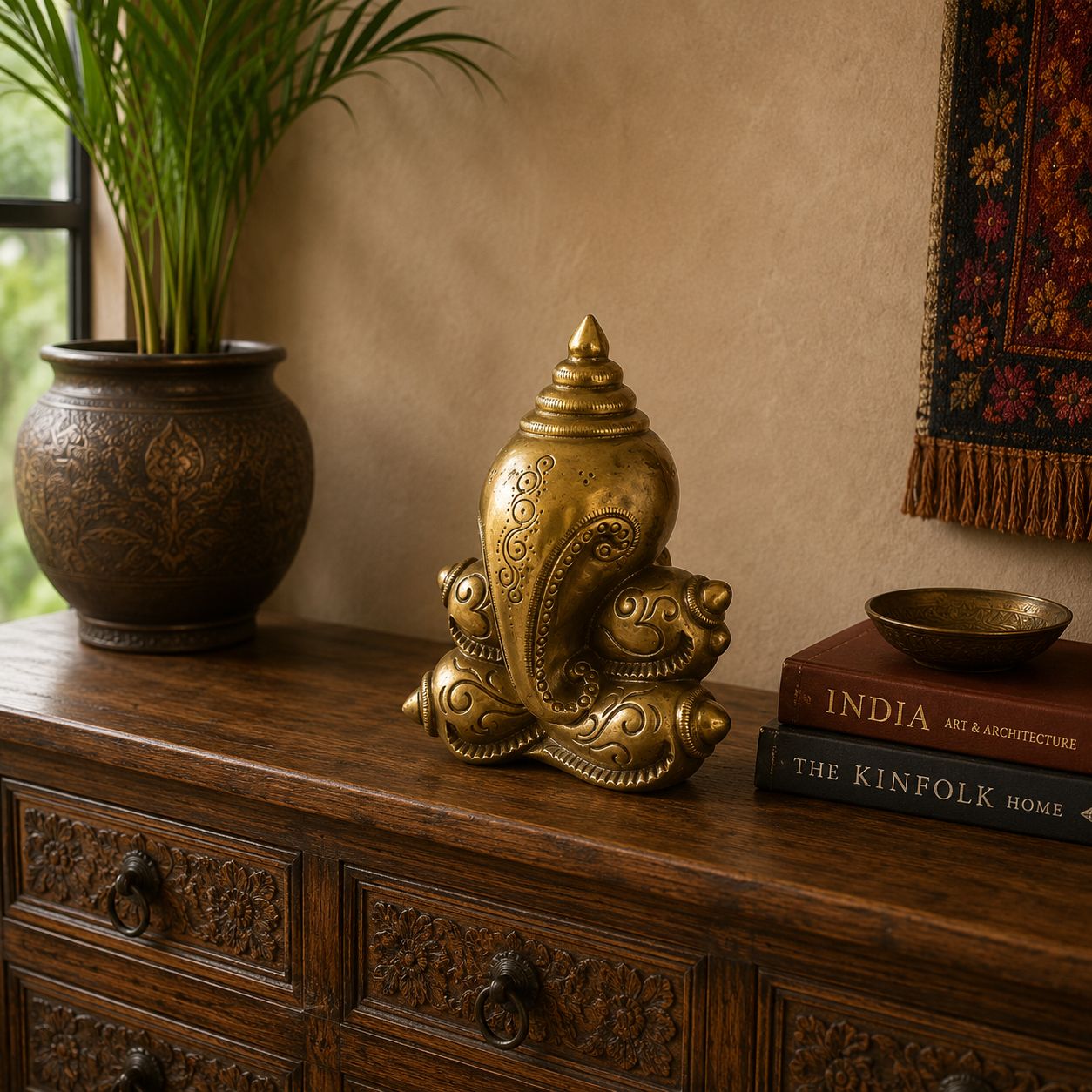 Figura Decorativa Ganesha Bronce Sagrado - BOUTIQUEDELAINDIA