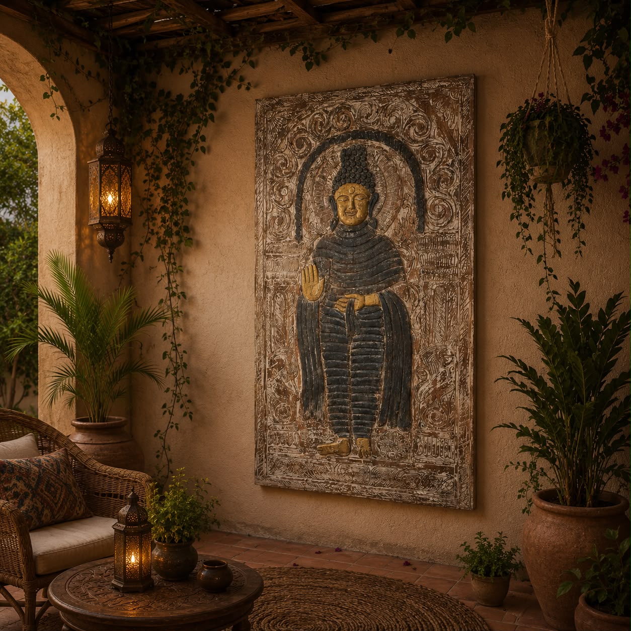 Panel Decorativo de Buda Dharma - BOUTIQUEDELAINDIA