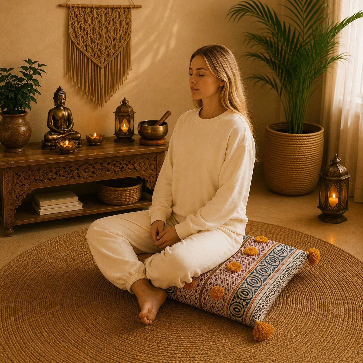 Cojín de Piso Meditación Moksha - R60 - BOUTIQUEDELAINDIA