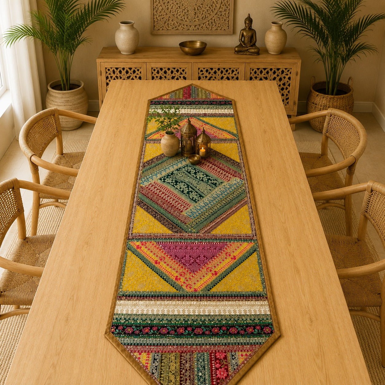 Camino de Mesa Oriental Patchwork Multicolor - BOUTIQUEDELAINDIA