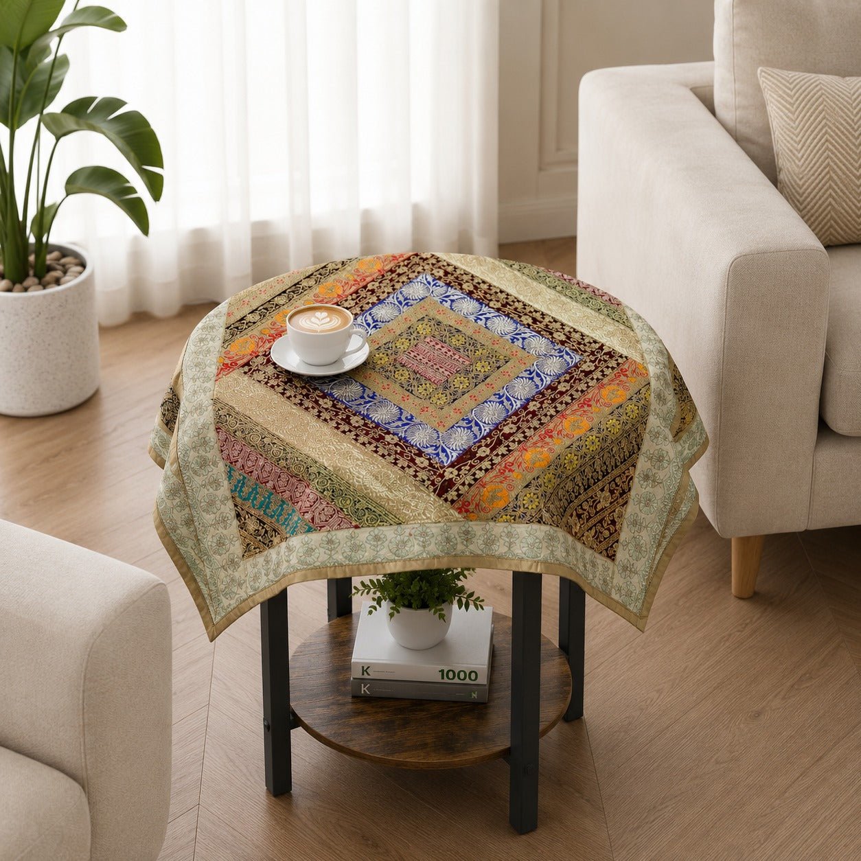 Mantel Artesanal con Diseño Clásico de la India - BOUTIQUEDELAINDIA