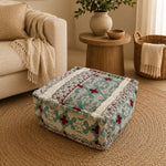 Puff Cubo Anaya Floral Artesanal