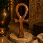 Figura Decorativa Ankh Egipcio en Madera