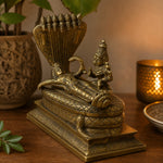 Escultura Vishnu Ananta en Metal Artesanal