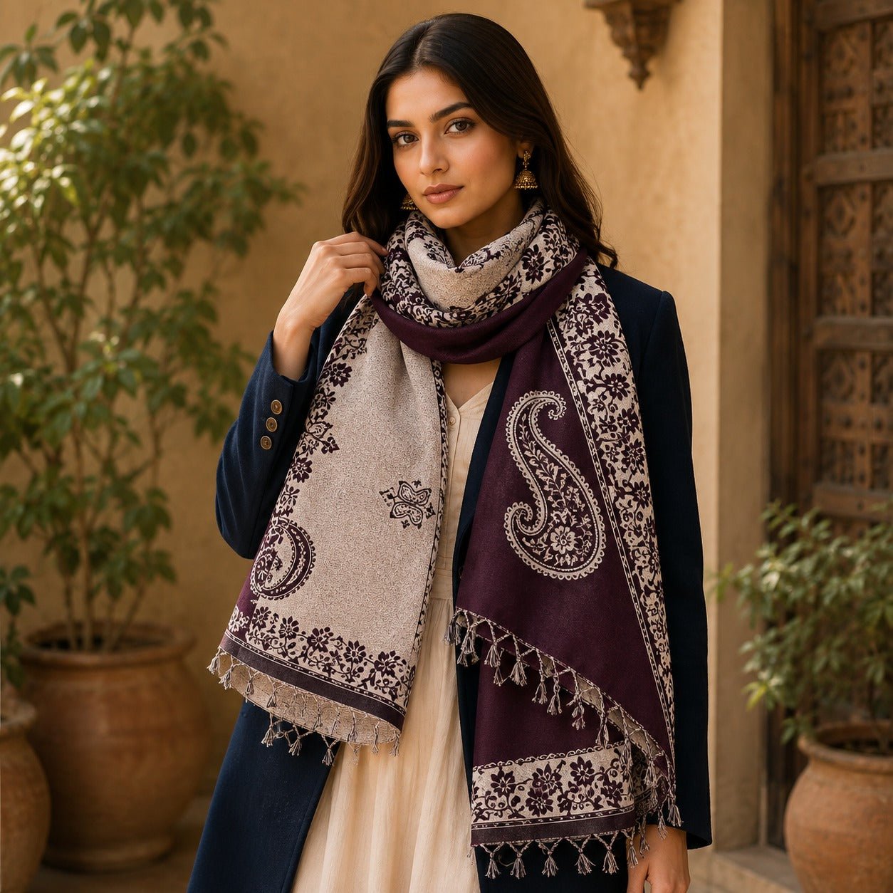 Pashmina Imperial Kashmir Cacao - BOUTIQUEDELAINDIA