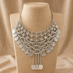 Collar artesanal, collar de monedas, collar plateado, collar boho, collar étnico, joyería india - BOUTIQUEDELAINDIA