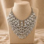 Collar artesanal, collar de monedas, collar plateado, collar boho, collar étnico, joyería india - BOUTIQUEDELAINDIA
