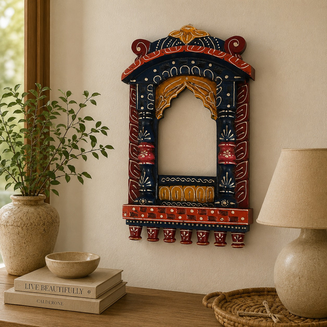 Marco para Espejo Decorativo Jharokha Pushpa - BOUTIQUEDELAINDIAENCOLOMBIA