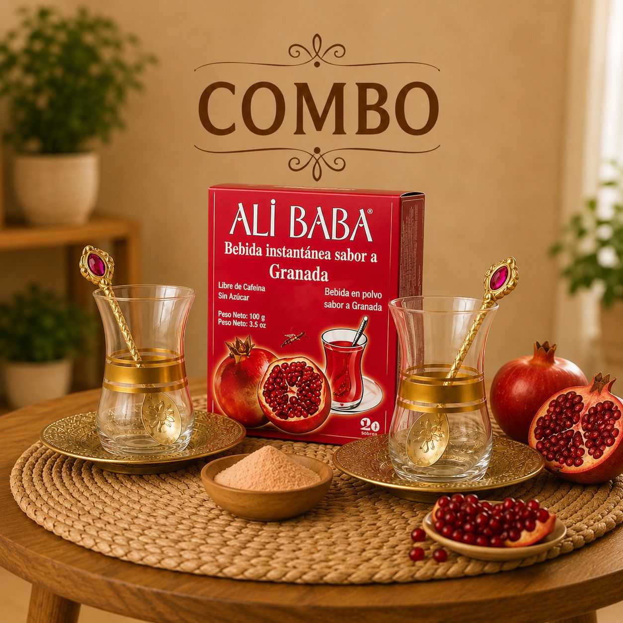Té Turco Set Tazas Ali Baba 100gr - BOUTIQUEDELAINDIA