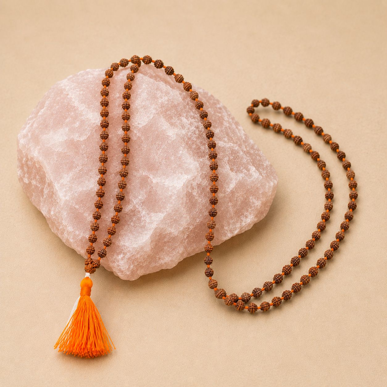 Japa Mala de Rudraksha 108 Semillas para Meditar Pequeña