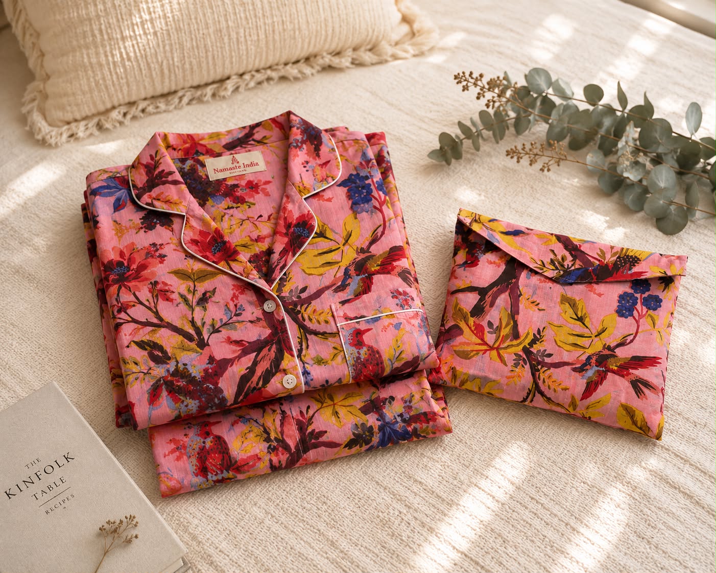 Pijama Block Print Pavos Reales