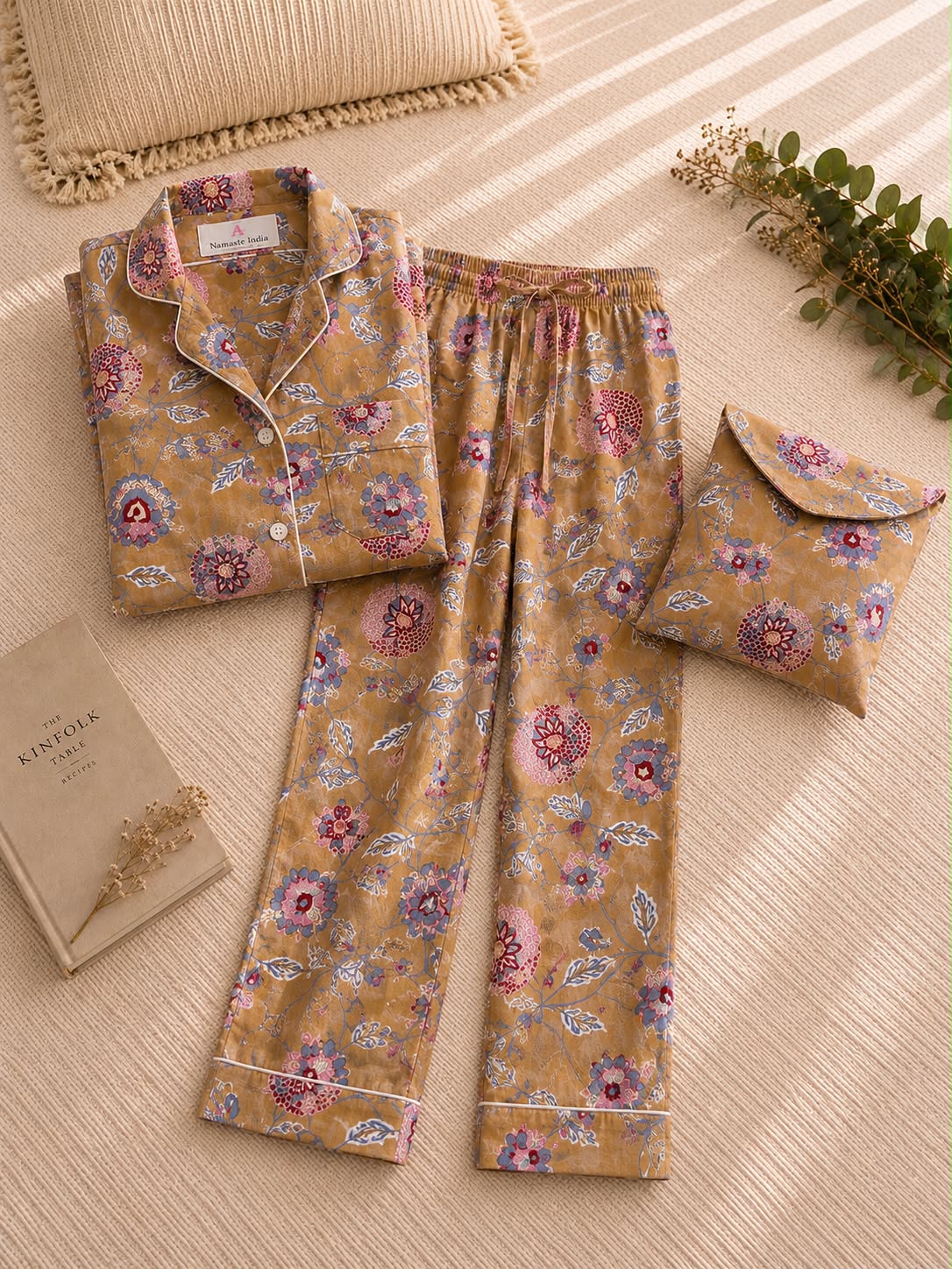 Pijama Block Print Ocre Imperial