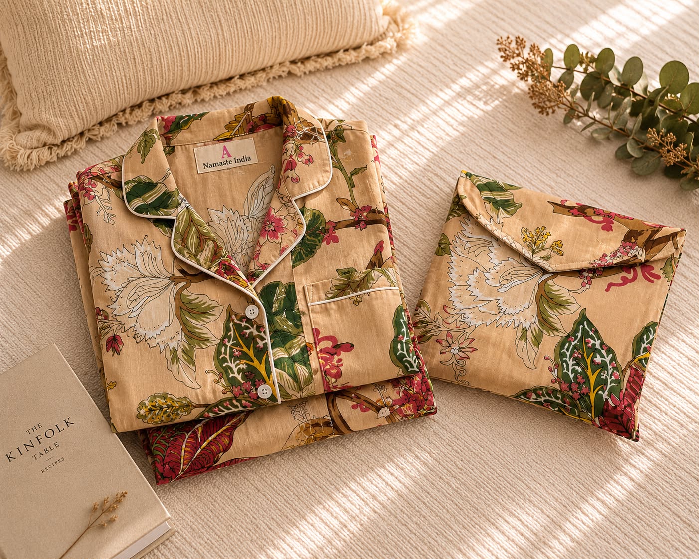 Pijama Block Print Flor de Magnolia