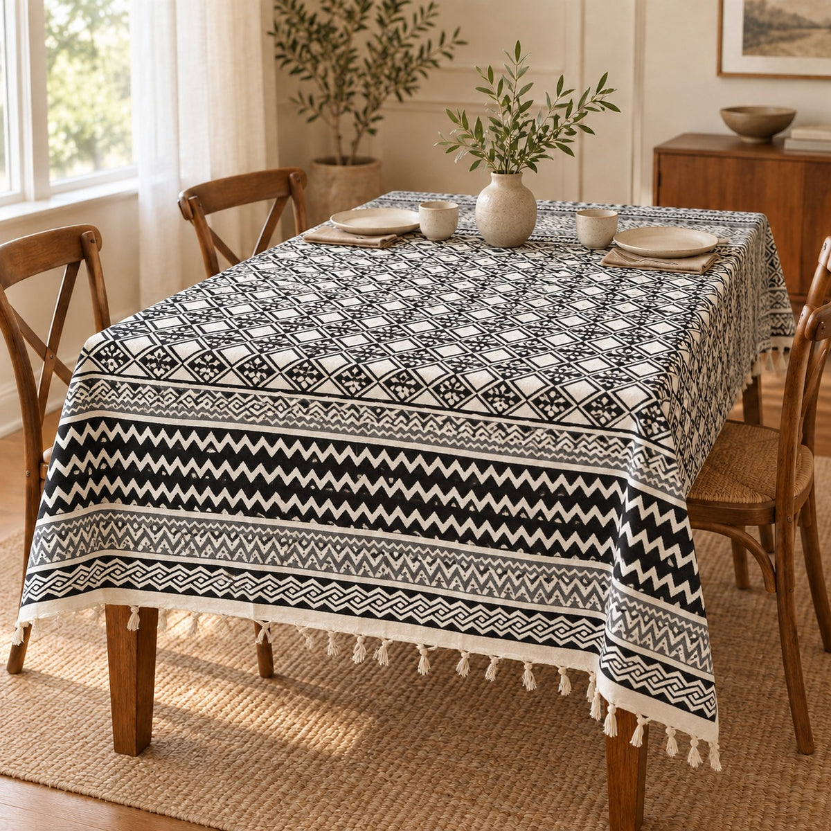 Manta Decorativa Samira 100% Algodón Artesanal - BOUTIQUEDELAINDIA