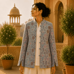 Chaqueta Doble Faz Celeste Mandala - BOUTIQUEDELAINDIA