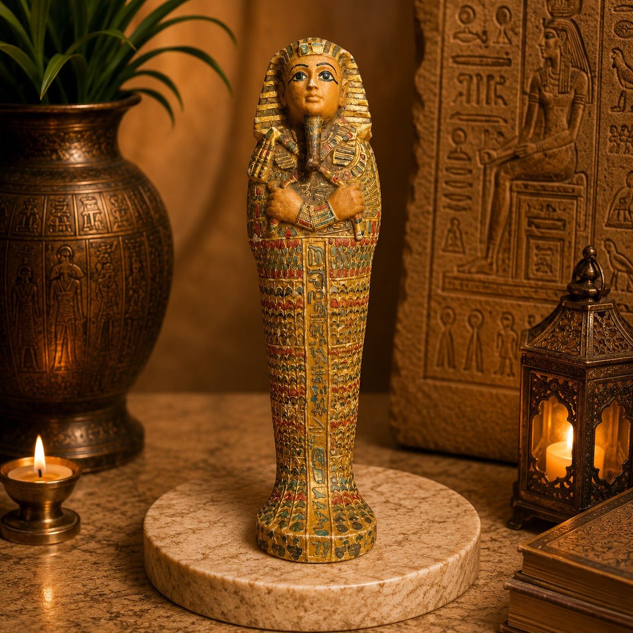 Escultura Sarcófago Faraona Amara con Compartimento Secreto - BOUTIQUEDELAINDIA