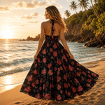 Vestido Anarkali Color Negro - BOUTIQUEDELAINDIA