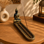 Porta Incienso Buda Dorado Meditación Oriental 